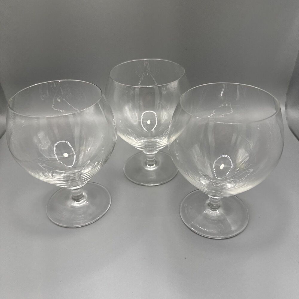 Set of 3 Vintage Rosenthal Studio Line Crystal Brandy Cognac Snifter Glasses
